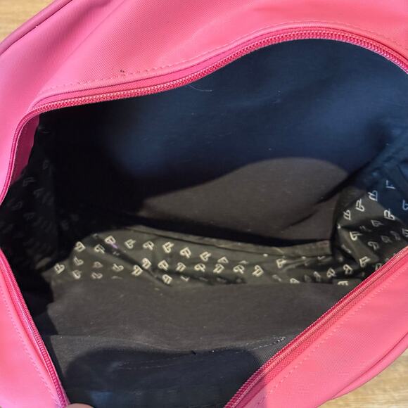 Jon Hart Pink Coated Canvas Genuine Leather Backpack Monogram Initials - Picture 3 of 8